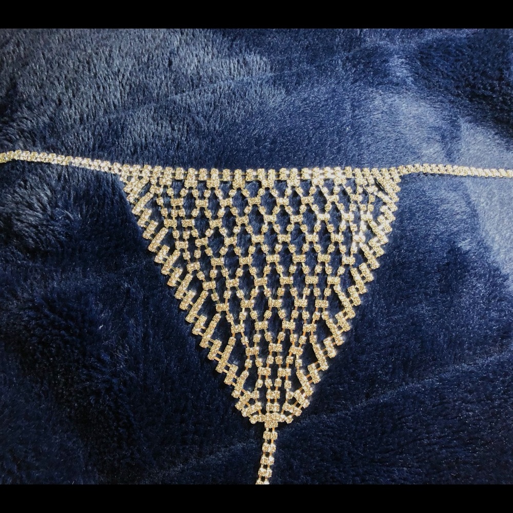 Silver Chain & Diamond thong